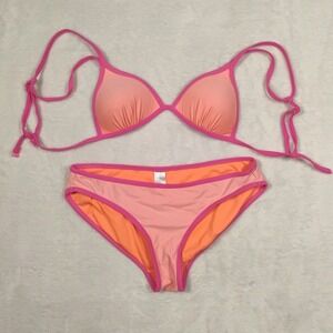 Nobo No Boundaries Juniors Tie Bikini Top Size‎ M (7-9) Pink Orange